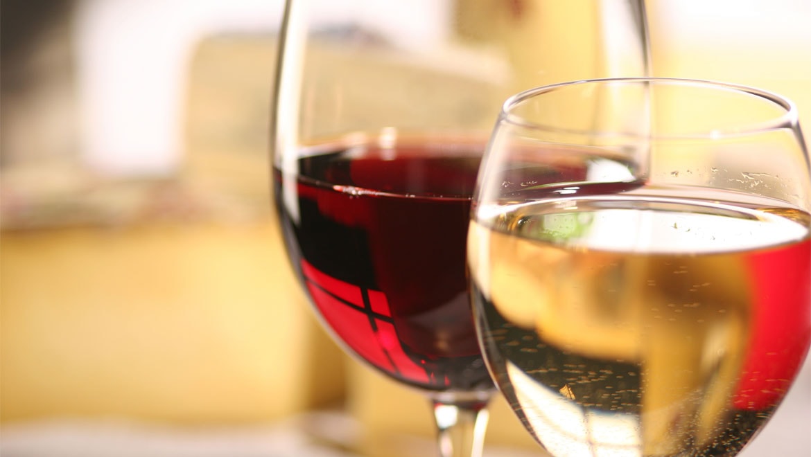 Red and white wine