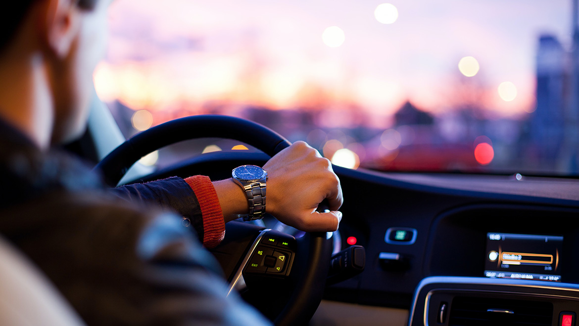 man driving