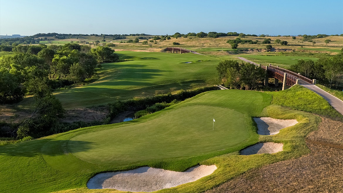 Aerial view of the golf course
